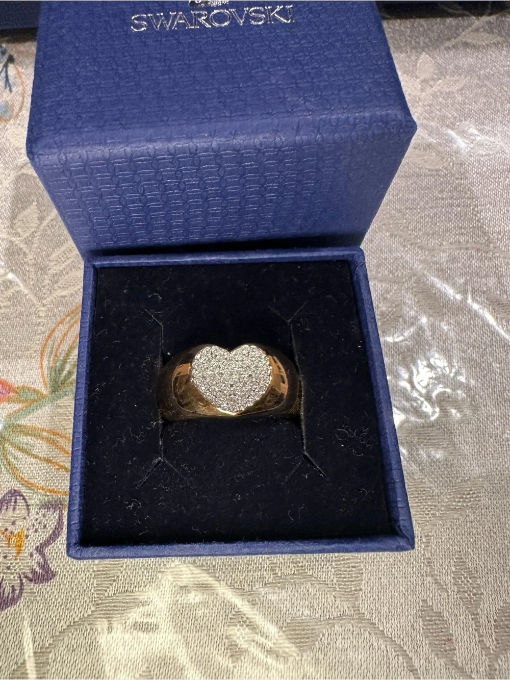 Swarovski Rose Gold Heart Pavé Ring - Sparkling Statement - NIB